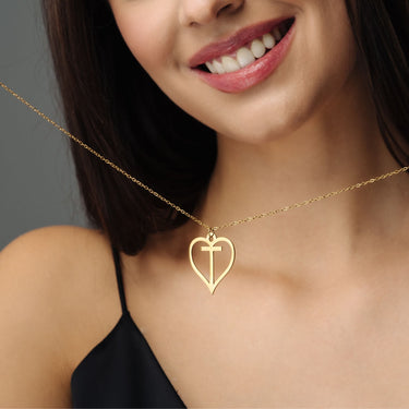 Gold Necklace for a Woman - Heart Initial Necklace - Woman Necklace - Letter Necklace - Heart Necklace Necklace Brother & Sisters